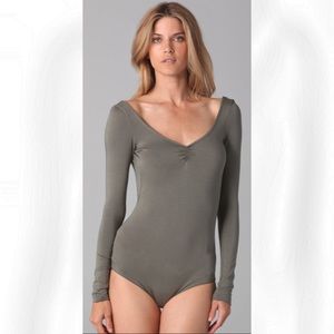 Rachel Pally Green Long Sleeve Bodysuit Size S